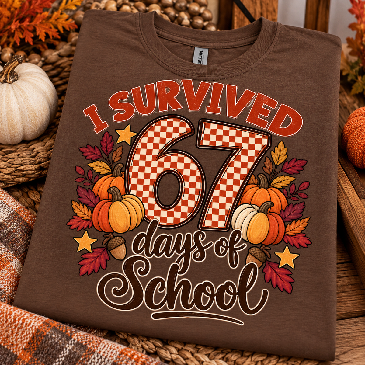 π I Survived 67 Days of School Teacher Tee π